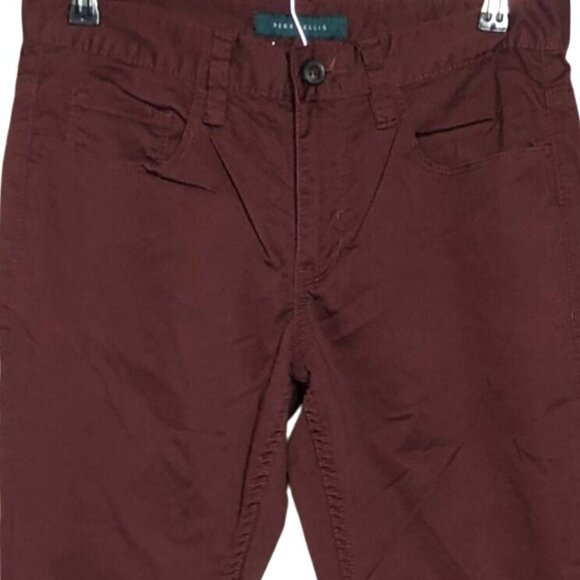Perry Ellis Mens Slim Fit Maroon Pants 30x30 Cotton Blend Casual Wear - Picture 3 of 9